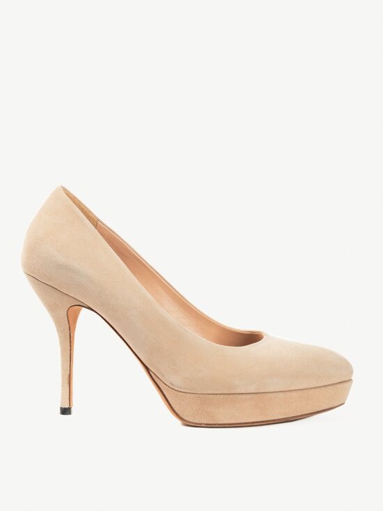 Gucci Sable Kid Scamosciato Platform Pumps - Picture 1 of 11